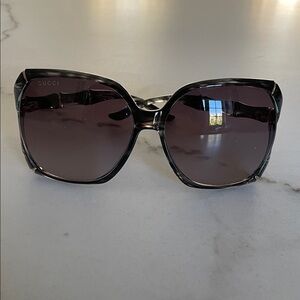 Gucci Women's Oversized Tortoiseshell Sunglasses with Dark Lenses